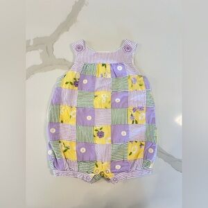 Gymboree Patchwork Floral Bubble Romper 3-6M